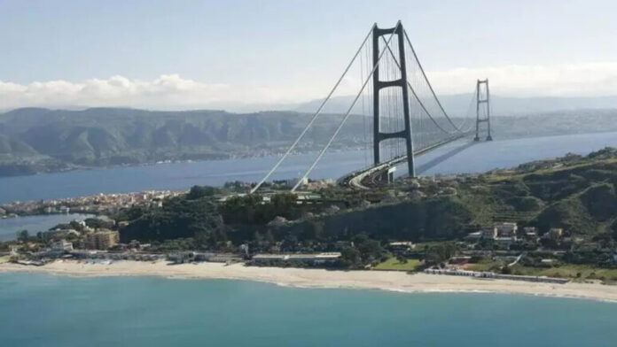 Elaborazione grafica del Ponte sullo Stretto di Messina